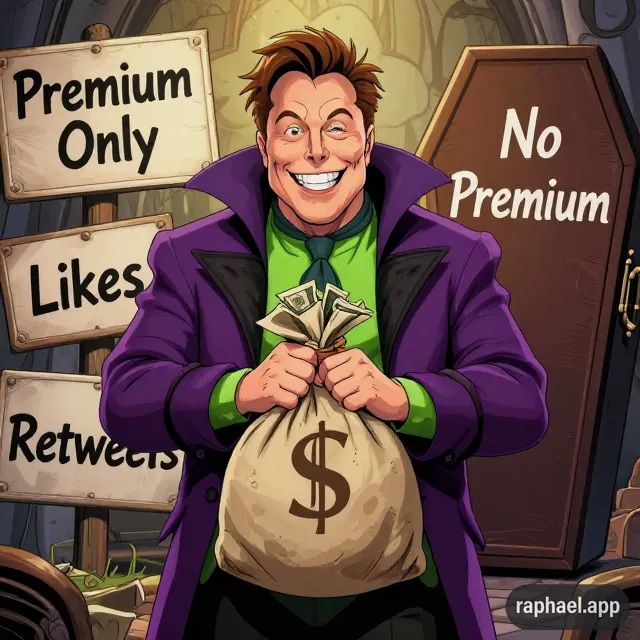 Satirische Darstellung von Gier und X