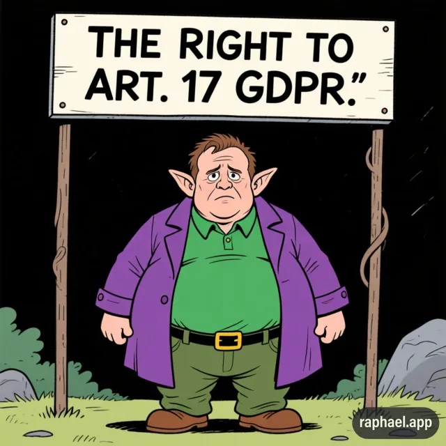 Satirische Darstellung vom Recht EU Bürger Art. 17 DSGVO
