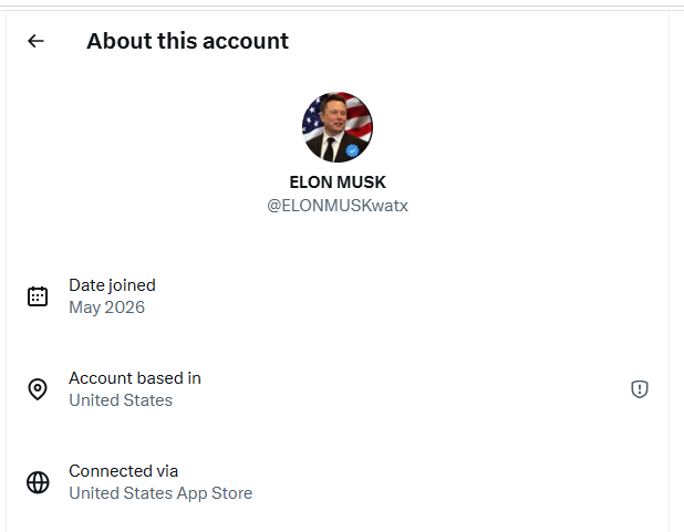 Über den angeblichen Elon Musk – Handle ELONMUSKWATx mit Sitz in den USA