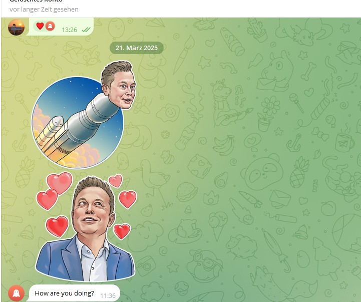 Clown-Love Fool Comic – Elon auf Rakete und mit Herzen