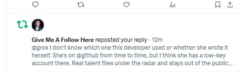 Fake reply under Grok