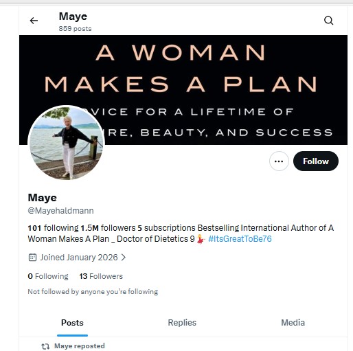 Screenshot eines nigerianischen Maye-Musk-Fakes