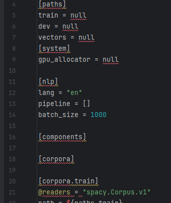 Ausschnitt eines Python- und spaCy-NLP-Projekts