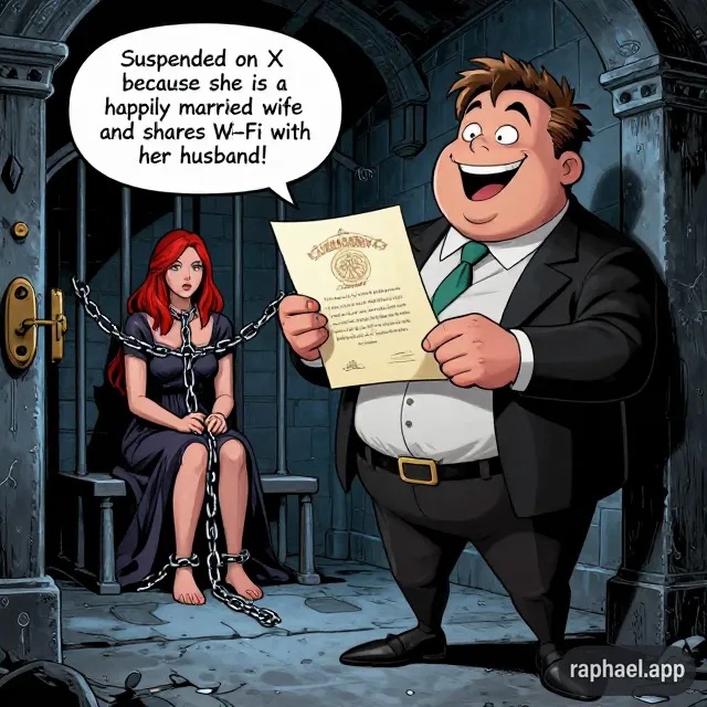 Satirische Darstellung: X sperrt glückliche Ehefrauen als Spam