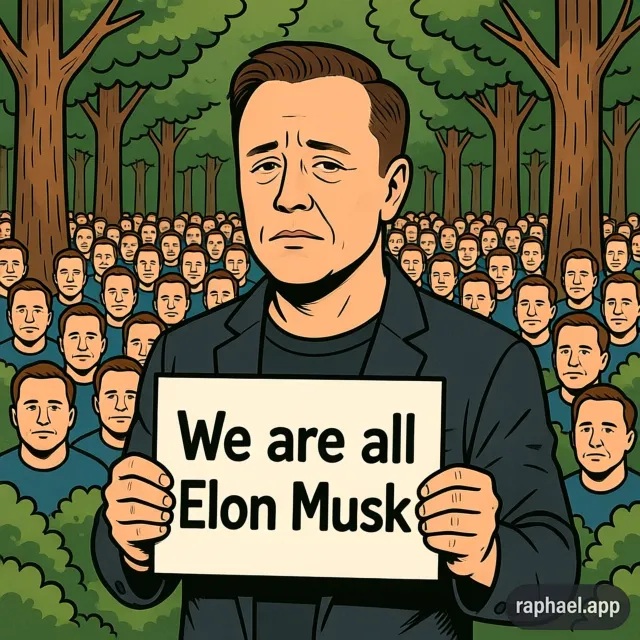 Satirische Darstellung: Sind wir alle Elon Musk